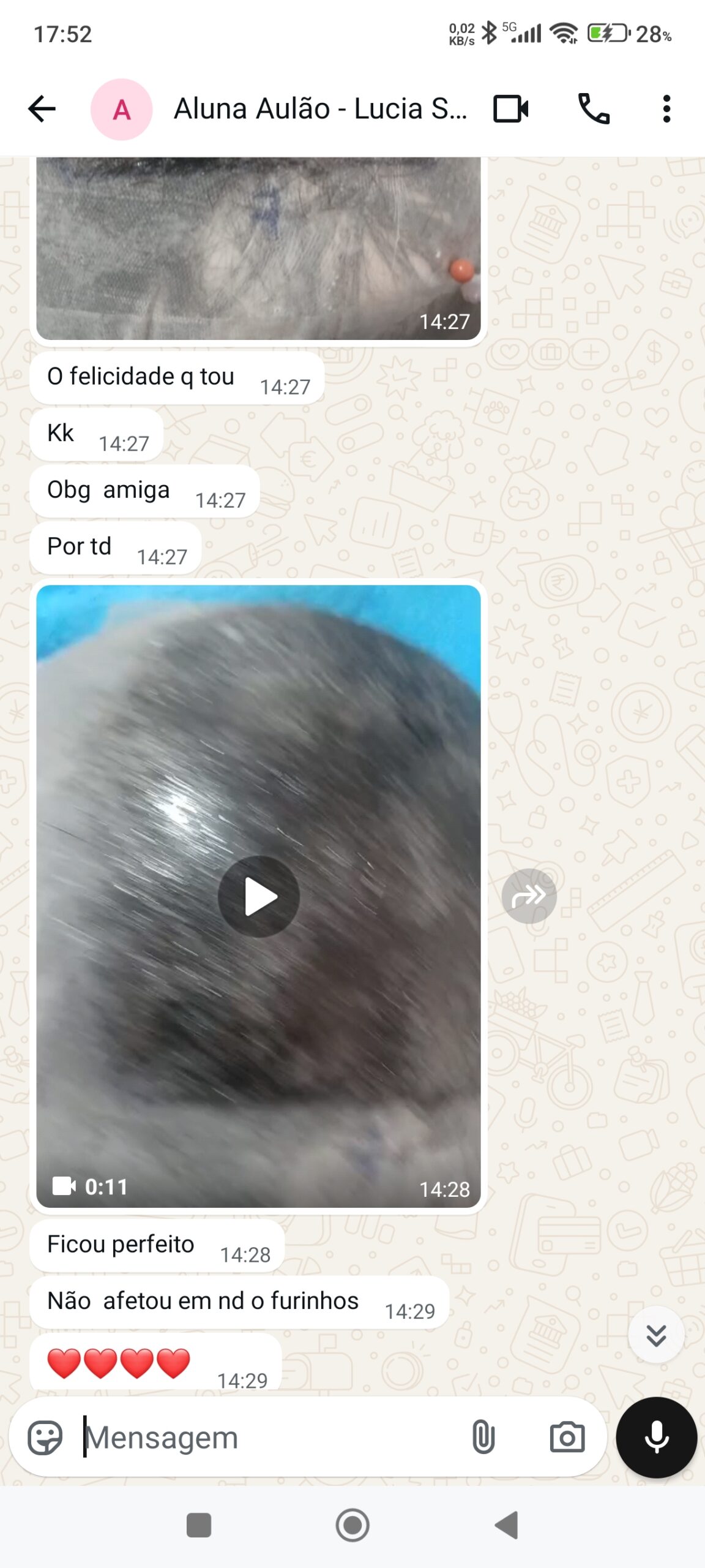 Depoimento de aluna satisfeita